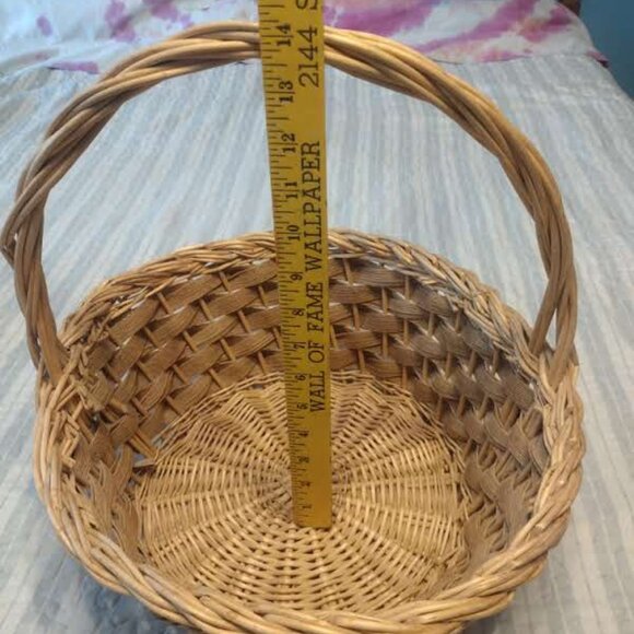Large Oval Vintage Rustic Farmhouse Wicker Basket With Handle - Picture 7 of 7